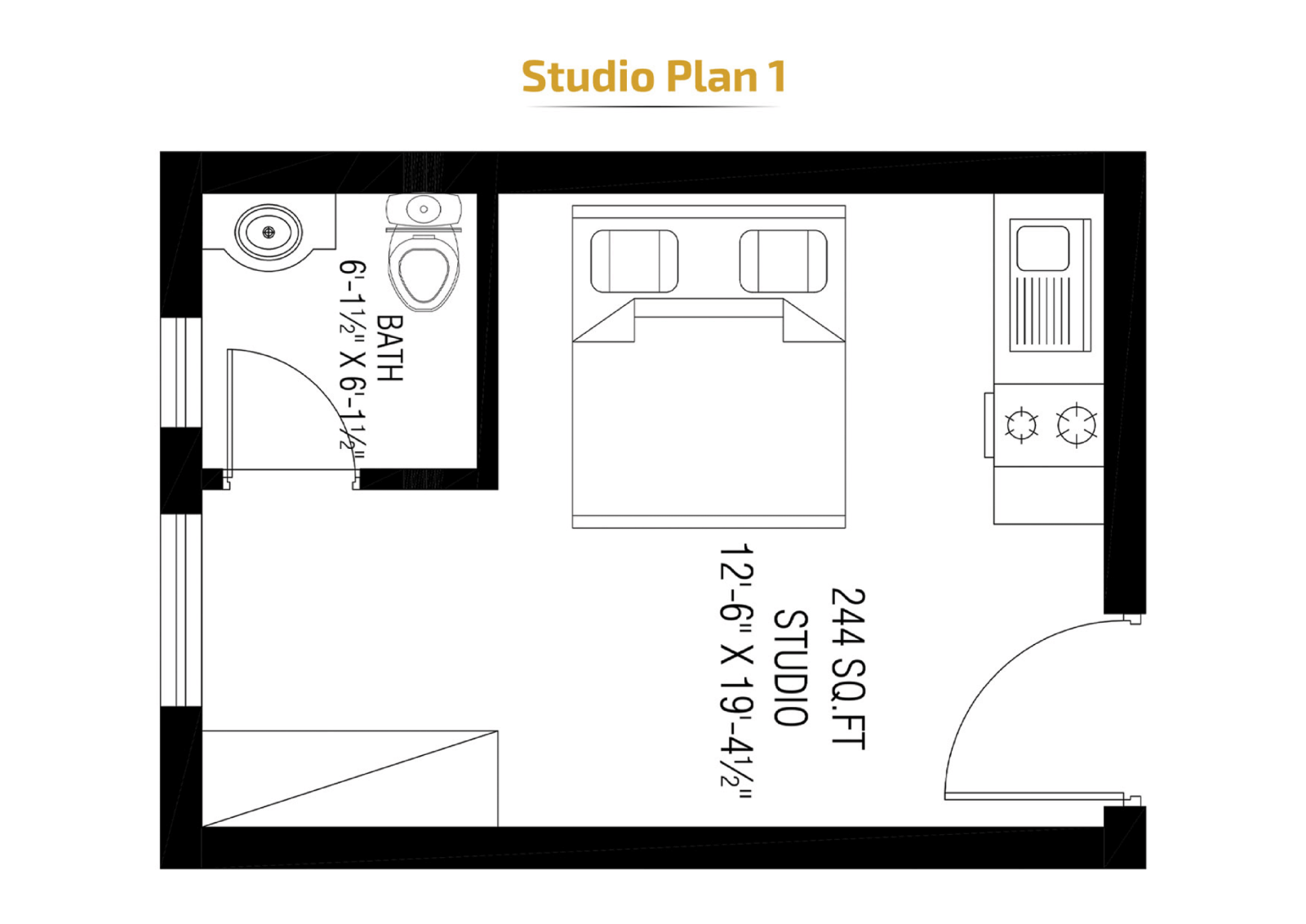 Studio Apartment Floor Plan